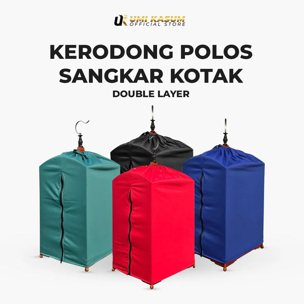 Kerodong Polos Sangkar Kotak Double Layer
